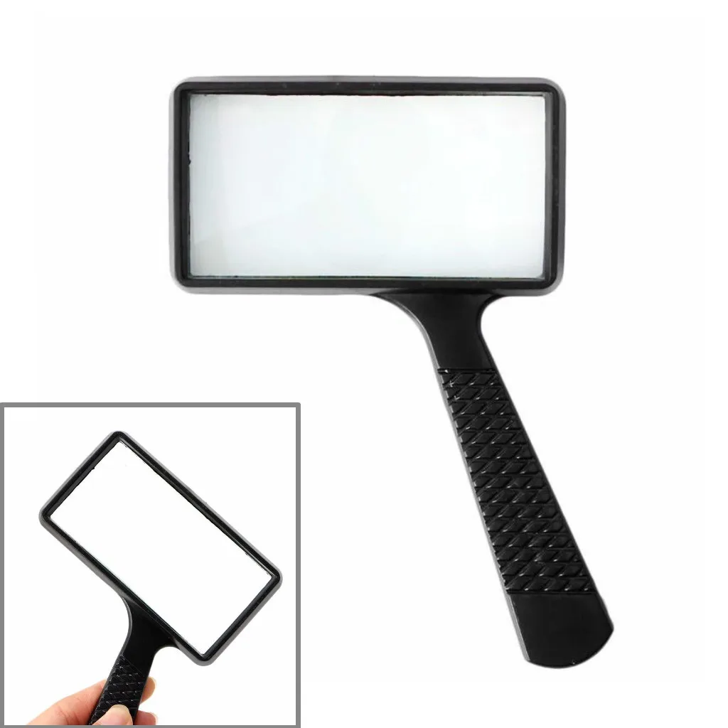 Rectangular Handheld Magnifying Glass 3X Magnification Large Viewing Area