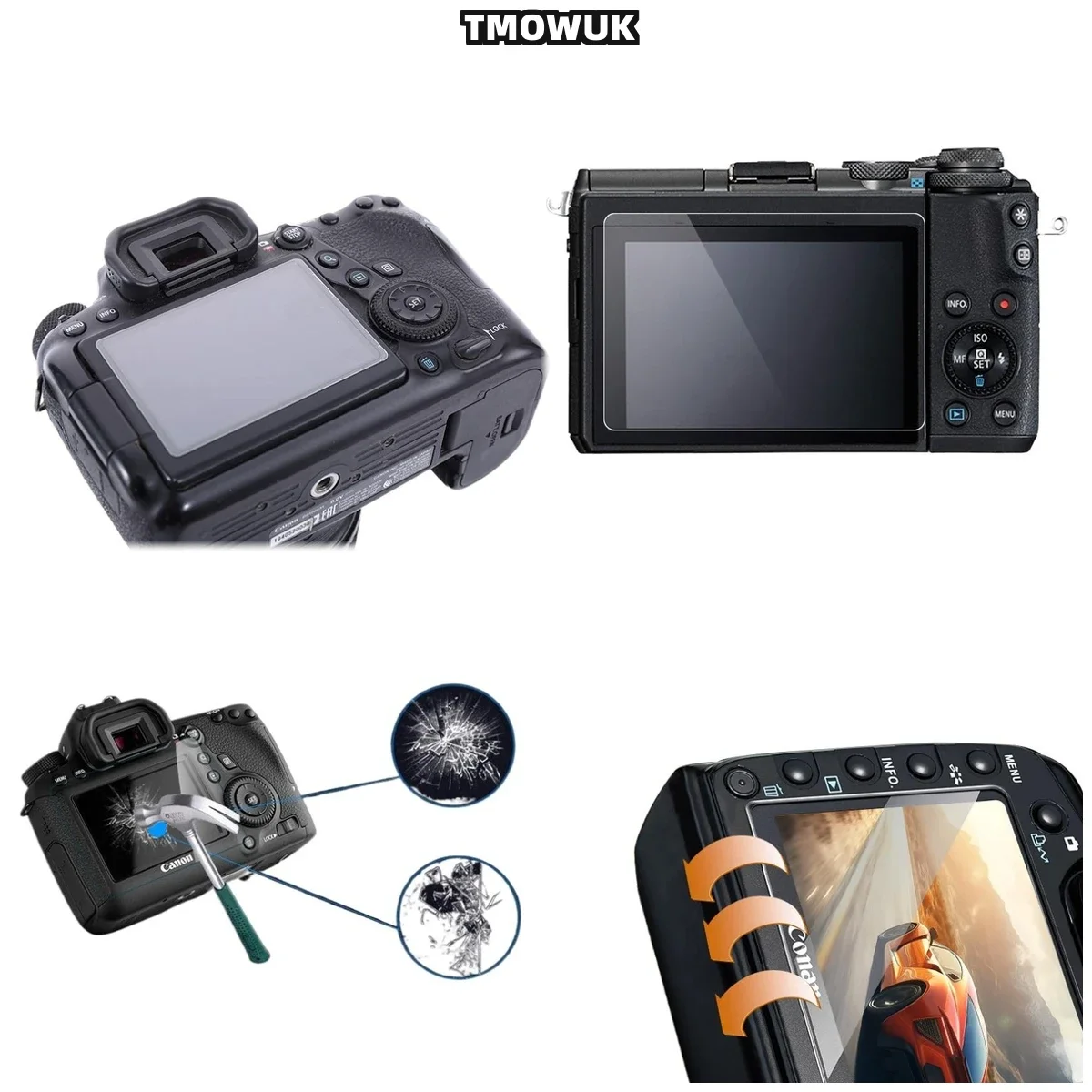 9H Scratch Resistant LCD Protector For Canon G7X3 850D M200 - Tempered Glass With Oleophobic Coating