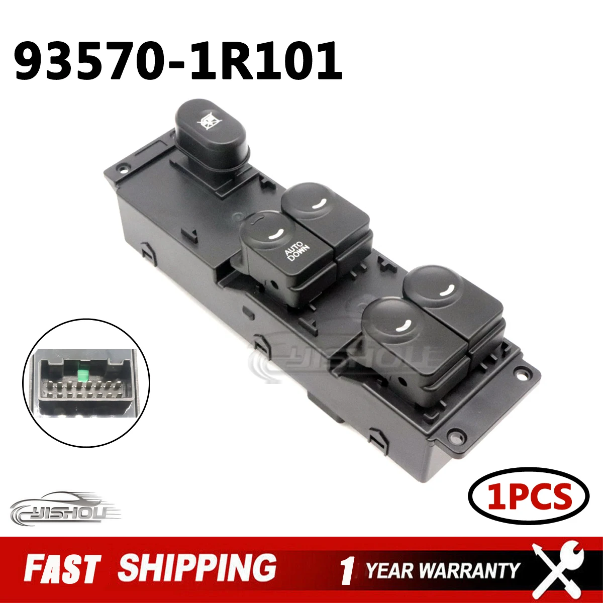 

93570-1R101 Front Left Driver Side Electrical Window Control Switch Button 935701R101 For Hyundai 2011-2017 Accent Solaris