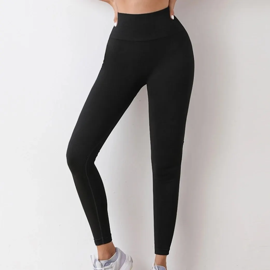 Women Butt Lifting Yoga Leggings Elastic Workout High Waist Tummy Control Ruched Booty Pants Seamless Gym Compression Tights