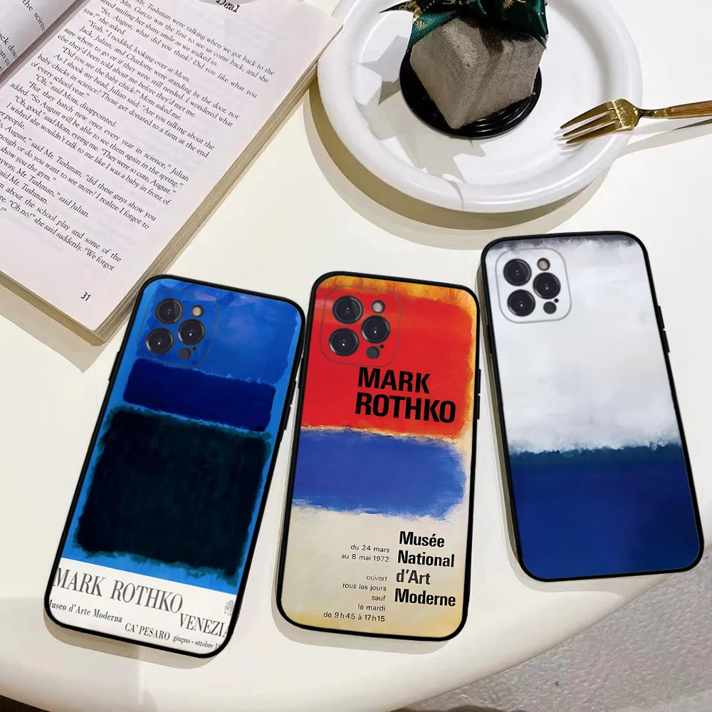 Rothko Abstract Colorful Tin Signs Phone Case For iPhone 16 15 14 13 12 Mini Pro XS Max X XR SE 6 7 8 Plus Soft Silicone Cover