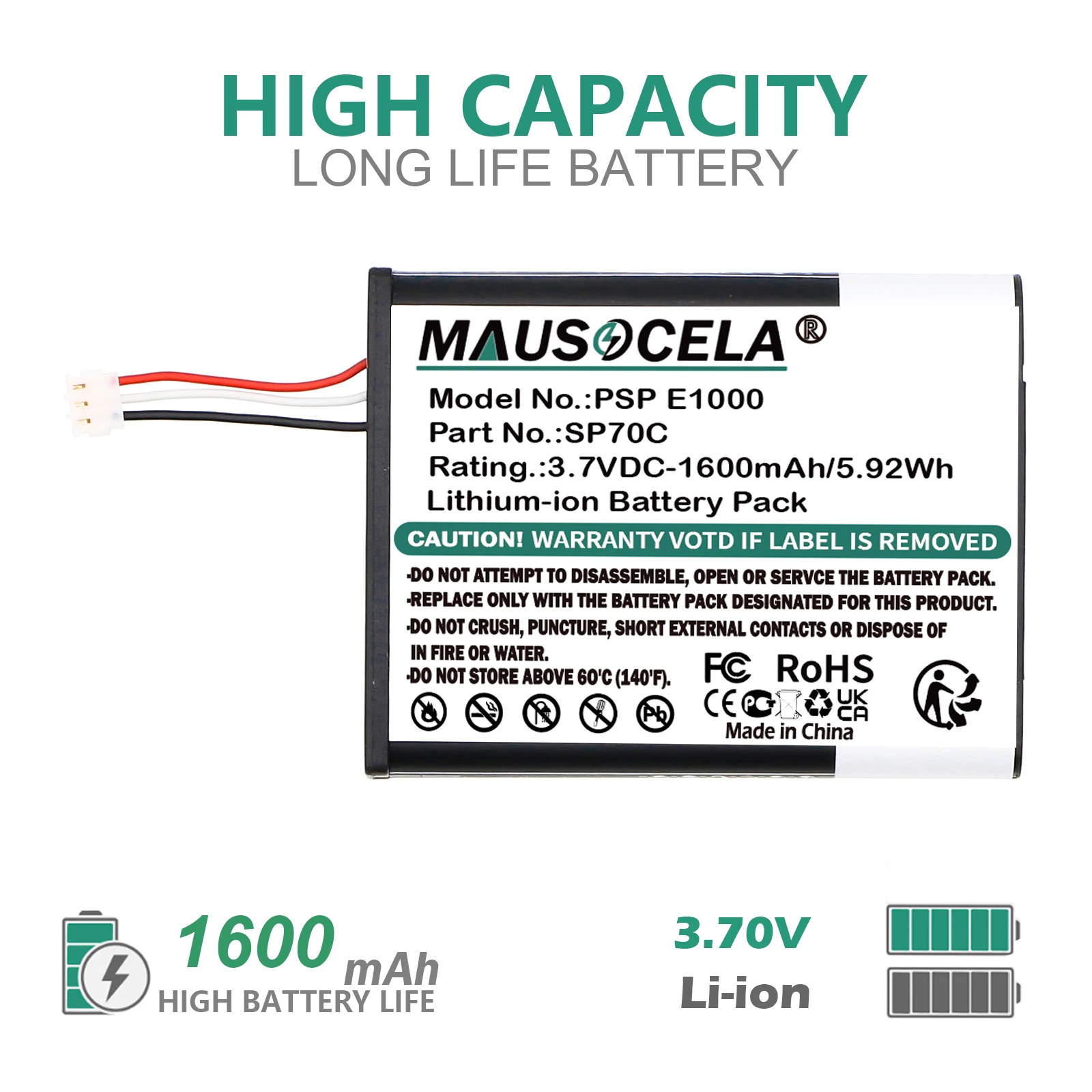 1600mAh Game Console Battery For Sony:4-285-985-01,SP70C,PSP E1000,PSP E1008,PSP E1002,PSP E1004,Pulse Wireless Headset 7.1