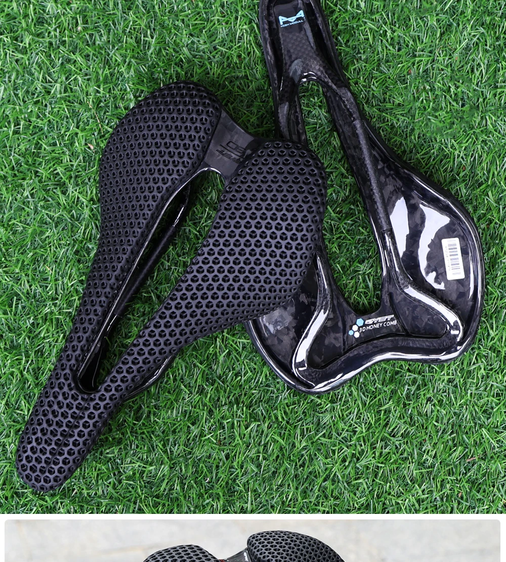 2026 RYET Carbon 3D-Gedruckter Fahrradsattel, 145mm Leichter Rennrad MTB Mountainbike Sitzkissen Fahrrad-Sitzzubehör – Detail 16