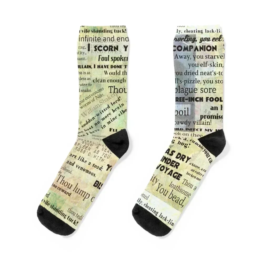 

Shakespeare Best Insults Socks winter gifts Antiskid soccer kids moving stockings Socks For Man Women's