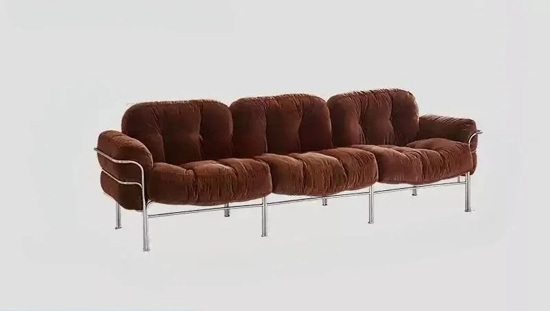 

Французский средневековый диван, дизайнерская маленькая квартира, гостиная, ретро тканевый диван Баухаус