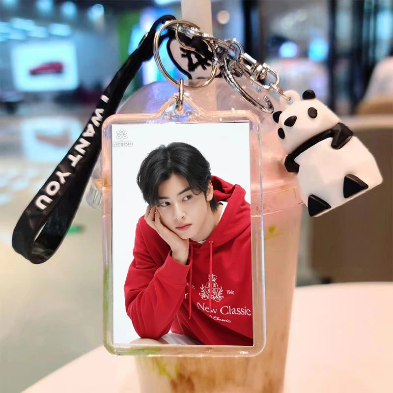 Cha EunWoo Acrylic Panda Keychain Backpack Pendant gift