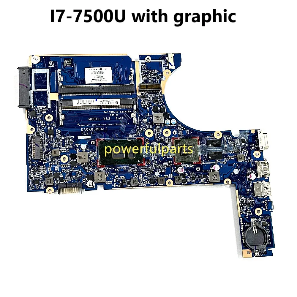 

For HP ProBook 450 G4 470 G4 Laptop Motherboard DA0X83MB6H1 DA0X83MB6H0 907715-601 I7-7500U Cpu With Graphic 100% Working Good