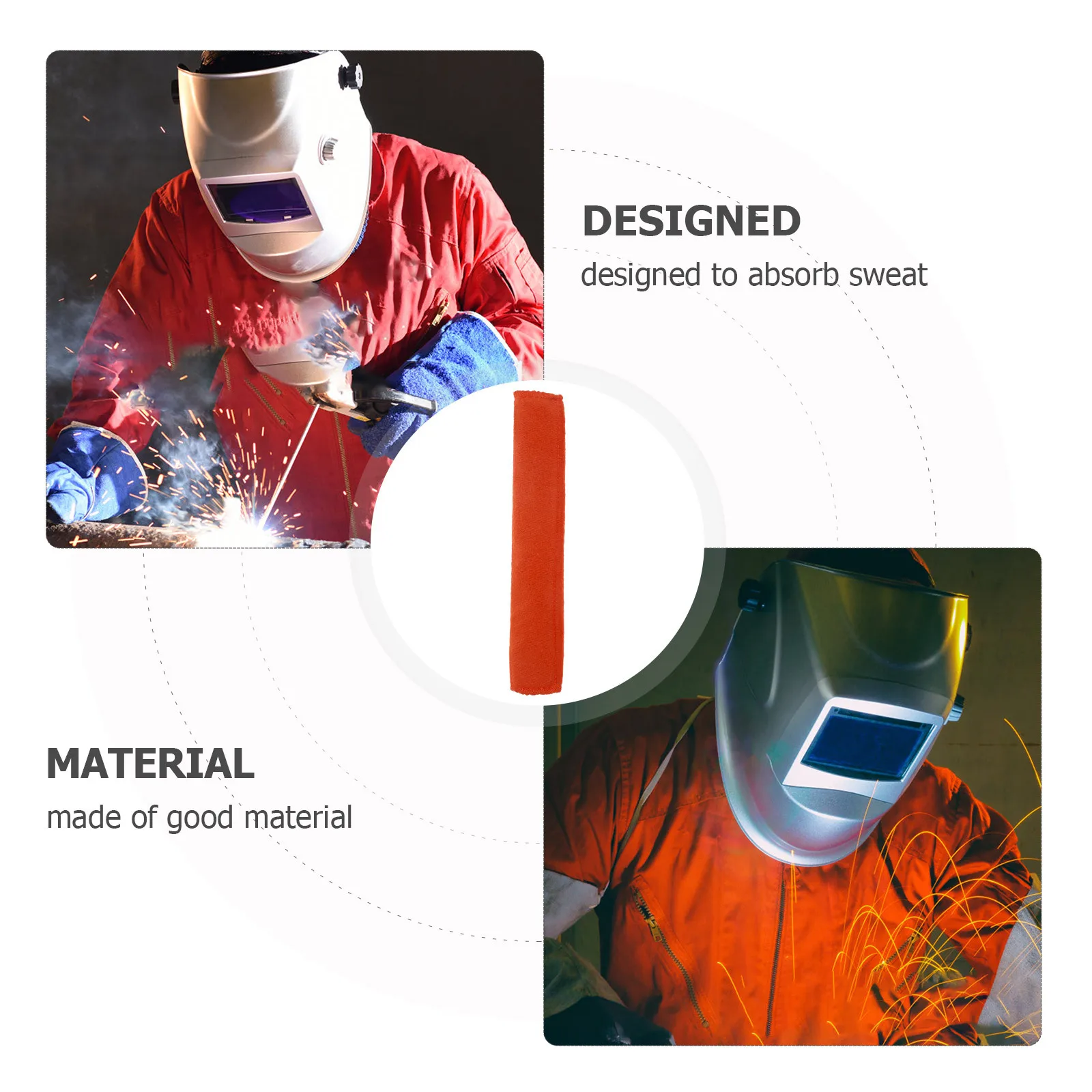 

4Pcs Flame Retardant Safety Liner Breathable Cushion Pad Welding Hard Hat Insert Sweat Absorbing Band Hat Liners