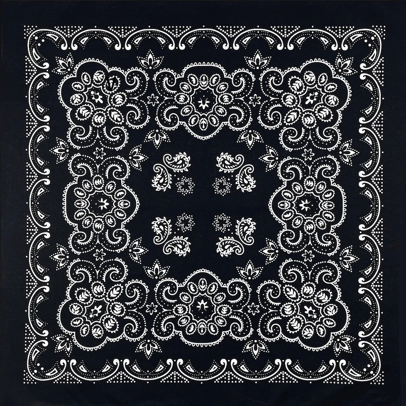 68CM Oversized Hip Hop Amoeba Cashew Cotton Square Bandana Scarf Headband Black Paisley Gifts For Men/Boys/Girls