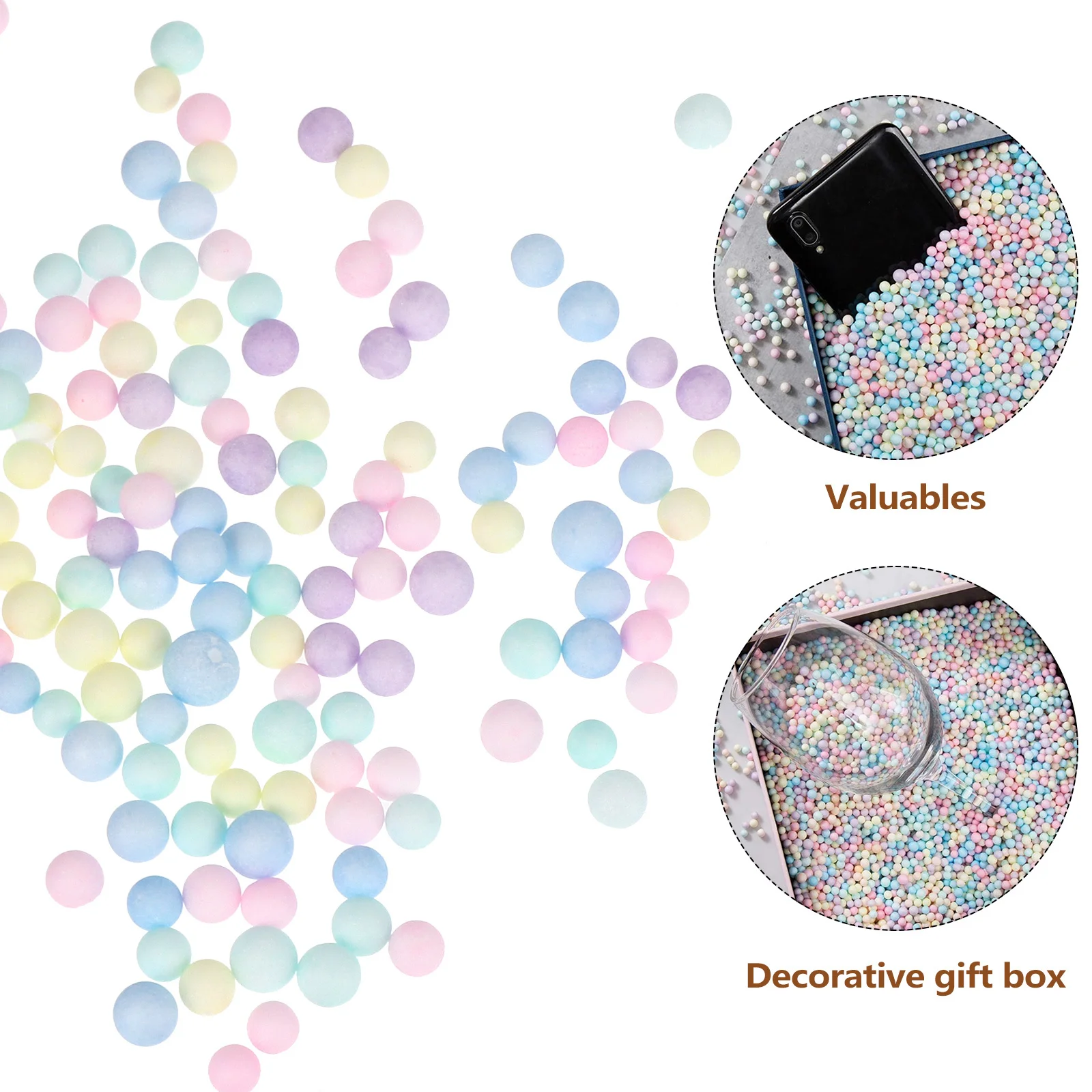 

1 Box Colorful Modeling Beads Craft Balls For Gift Box Stuffing Filling Ball Decor Diy Ornament Foam Material Stress
