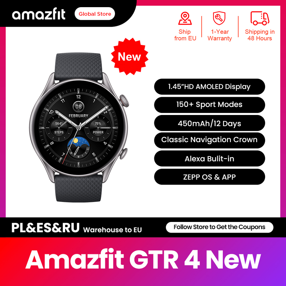 New Amazfit GTR 4 NEW GTR4 NEW GTR-4 NEW 46mm Smartwatch 150+ Sport Modes 12-day Battery Life Smart Watch For IOS Android