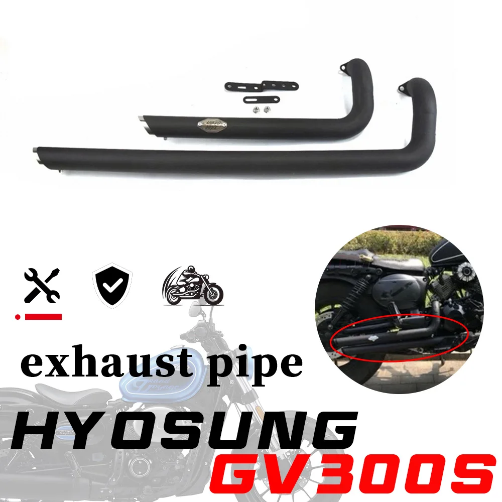 

For HYOSUNG GV300s GV 125S Motorcycle modified with dual VH exhaust pipes on the right side, producing a deep, resonant sound.
