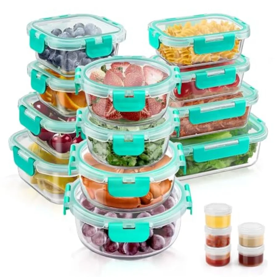 34Pcs Glass Food St…