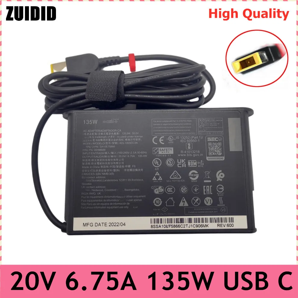 adaptador de carregador portatil para lenovo thinkpad p51 p52 s5 r720 y700 y5070 adl135scc3a 135w 20v 675a 01