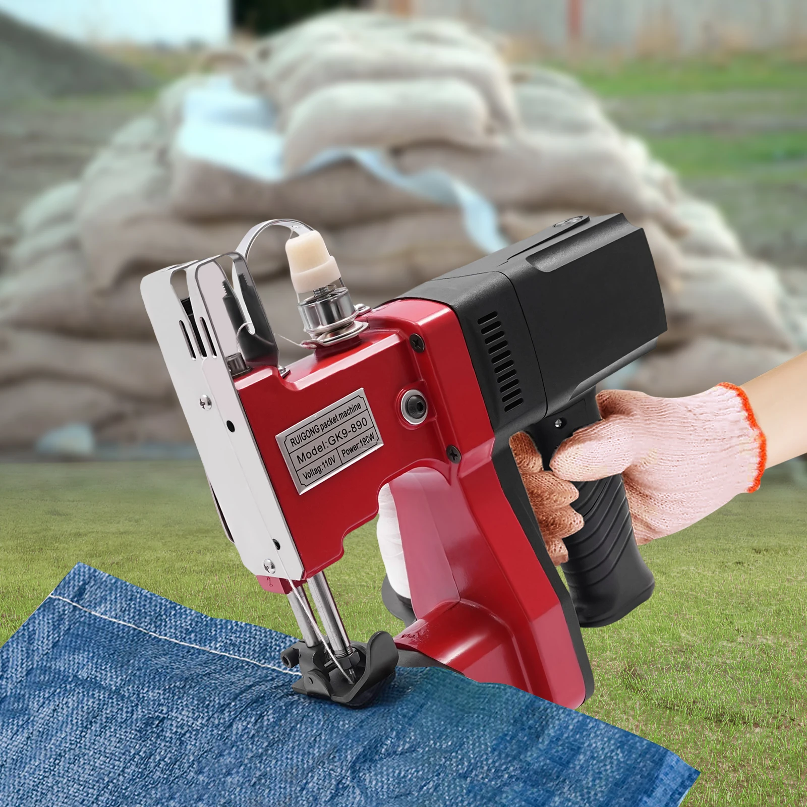 

Copper Motor Portable Industrial Bag Closer with 3 Hexagonal Spanners for Express Logistics Companies, Large Factory Warehouse