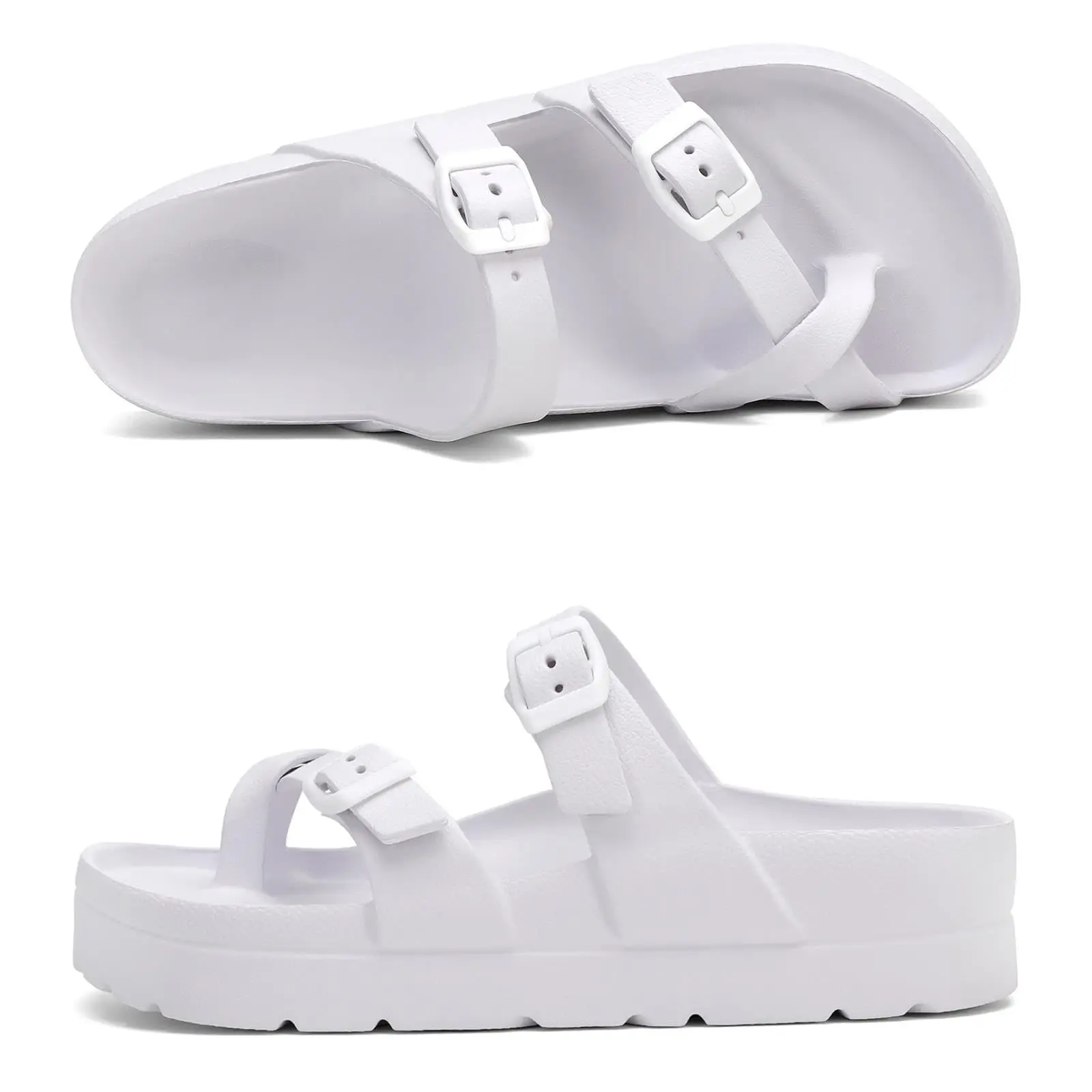 Smile PoP Damen Plateausandalen Sommer Strand Wasserdichte Sandalen Mode Fußgewölbeunterstützung Kissen Slides Weiches Licht EVA Flache Schuhe – Detail 15
