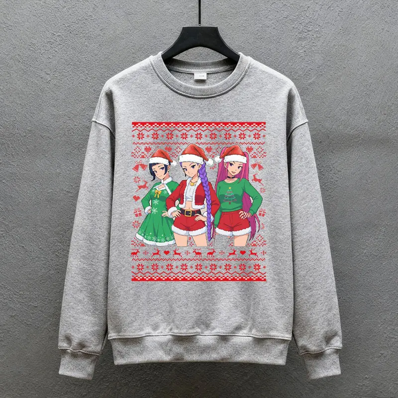 Christmas Jumper Funny Huntrix Ugly Christmas Sweatshirt Demon Hunters Sweater Huntrix Xmas Sweaterirts Hoody Streetwear Women