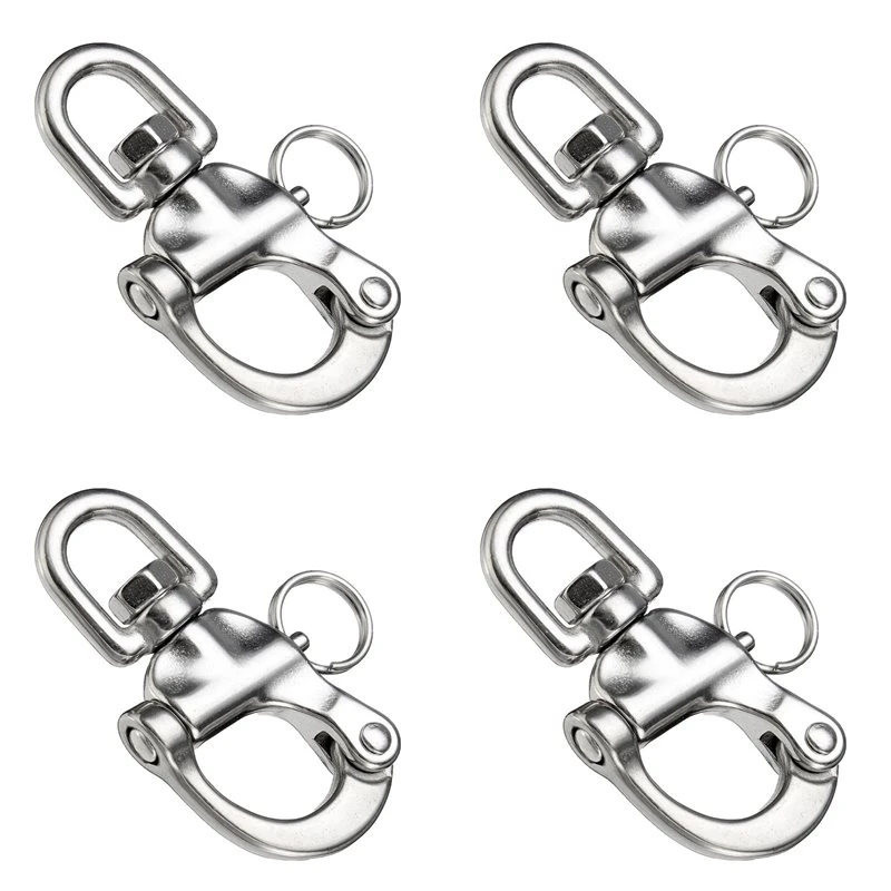 A48P-4X Stainless Steel Swivel Shackle Quick Release Boat Anchor Chain Eye Shackle Swivel Snap Hook For Marine Architectural