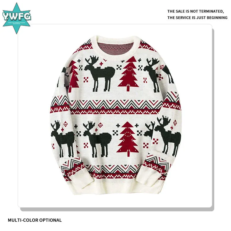 

Men's American-style Christmas knitted pullover sweater, 2025 autumn/winter style round-neck long-sleeve knitted sweater.