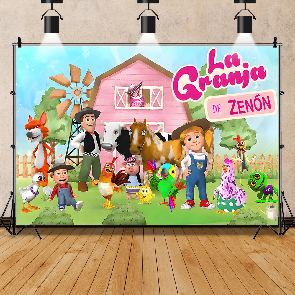 Cartoon Farm Cute Little Animal Baby Girl Boy Gifts Birthday Party Banner Backdrop Custom Kid Room Photo Poster Decor Background