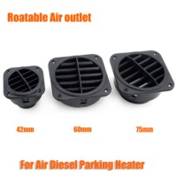 42mm 60mm 75mm Air Vent Ducting Piece Duct Pipe Outlet Rotable For Webasto Eberspaecher Diesel Parking Heater