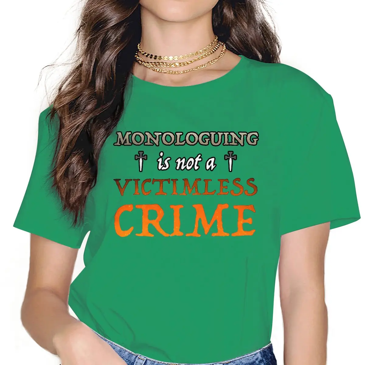 Shakespeare TShirt for Woman Girl Monologuing Is Not A Victimless Crime Graphic Humor Leisure T Shirt High Quality Trendy 5XL