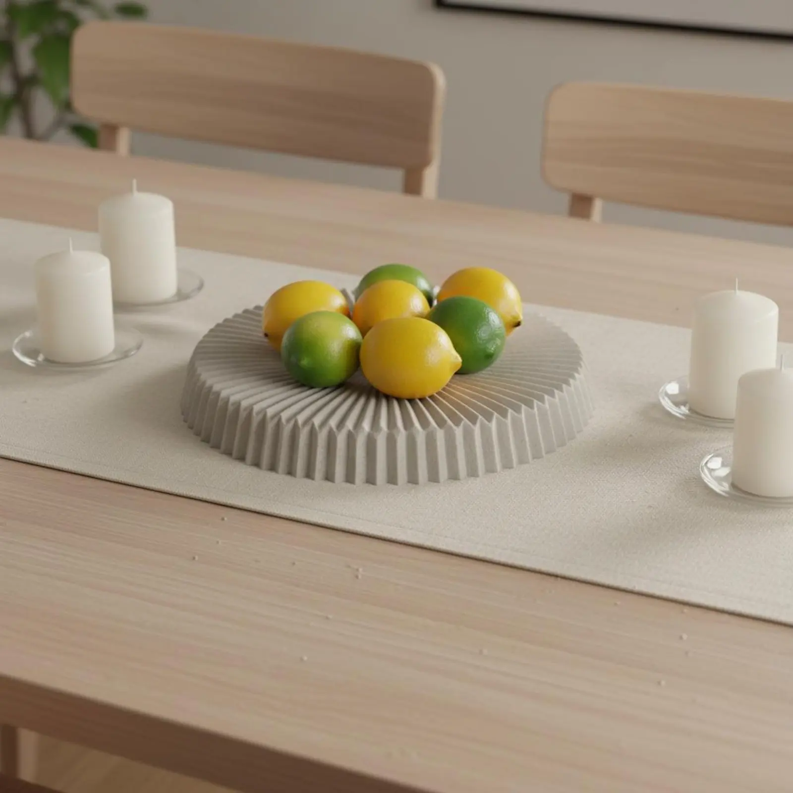 

Round Resin Tray Desktop Display Fluted Round Tray Home Decor Easy to Clean Stain Resistant