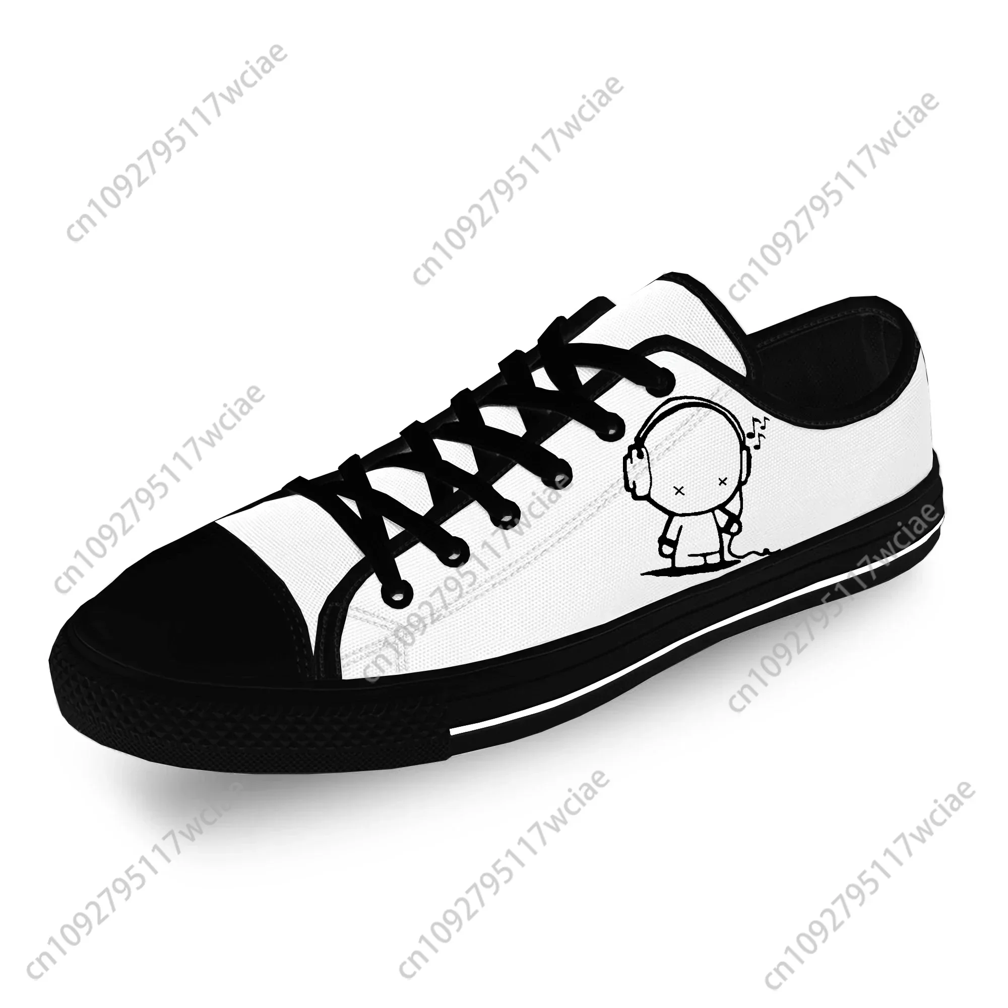 

Headset Cartoon Music Rock Cool Casual Cloth Fashion 3D Print Low Top Canvas Shoes Men Women Lightweight Breathable Sneakers