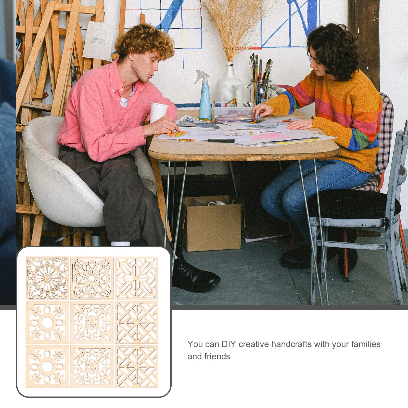 

20pcs Wooden Slices Decoration Craft Wood Cutouts Diy Projects Kids Art Creative Gift Holiday Wedding Party Decorations Natural