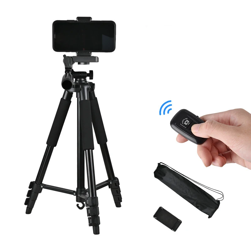 Selfie Tripod Extendable Selfie Stick Aluminium Alloy Phone Stand Holder Remote Control Shutter for Smartphone