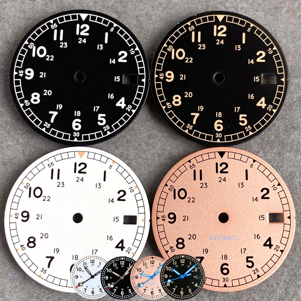 

Tandorio Pilot Style Watch Dial Face Fit for NH35 NH36 NH38 NH70 NH71 NH72 Automatic Movement 29mm Luminous Lollipop Hands