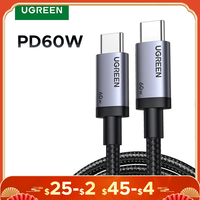 UGREEN PD60W Cable USB-C to USB-C High-Speed Data Sync And Charging Cable Durable Fast Charge Cable for USB-C Devices