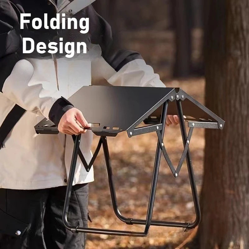 Portable Tables Folding for Outside Versatile Beach Metal Picnic Table Compact 1-2 Persons Camping Outdoor BBQ Fishing Travel