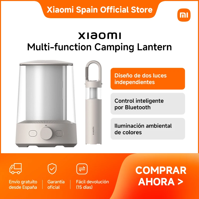Oficial | Xiaomi Multi-function Camping Lantern, Dos luces independientes, Ajuste de luz NiteCore Extreme, Control inteligente por Bluetooth