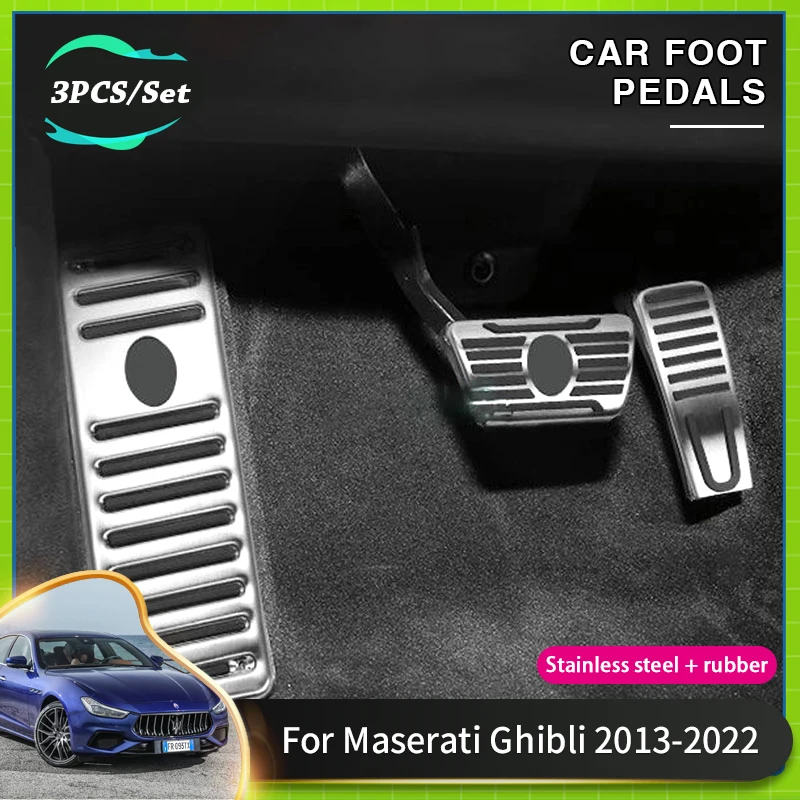 Car Foot Pedal Pad Cover For Maserati Ghibli M157 Acessories 2013~2022 Car Brake Clutch Pedal Non Slip Pads Covers Acessories