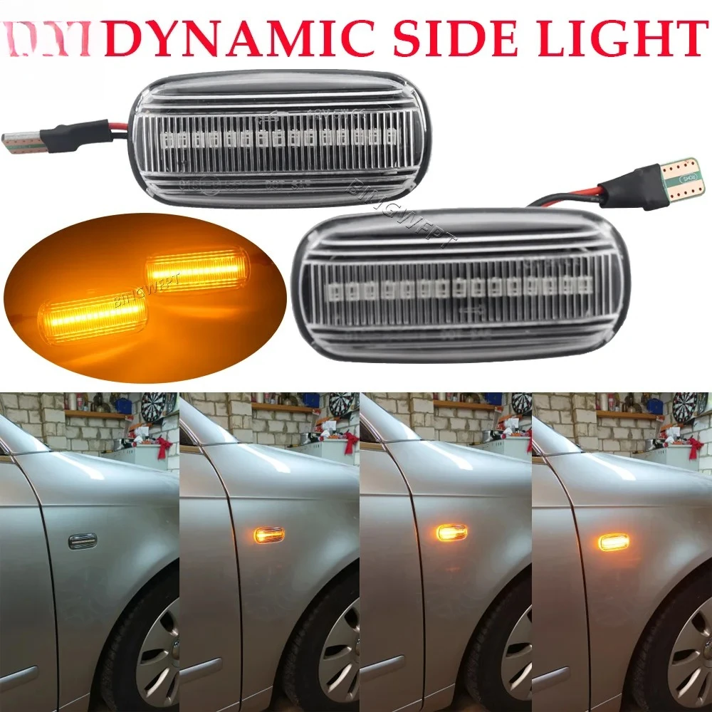 Car For Audi A3 S3 8P A4 S4 RS4 B6 B7 B8 A6 S6 RS6 C5 C7 Led Dynamic Side Marker Turn Signal Light Sequential Blinker Light