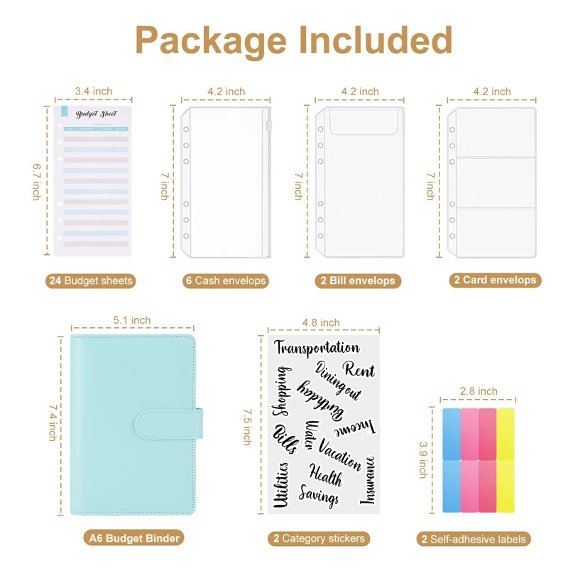 45 ชิ้น Budget Binder พร้อมซิปซองสําหรับตั๋วเงินคูปองการ์ด, Budget Planner สําหรับประหยัดเงิน, เงินสดซอง