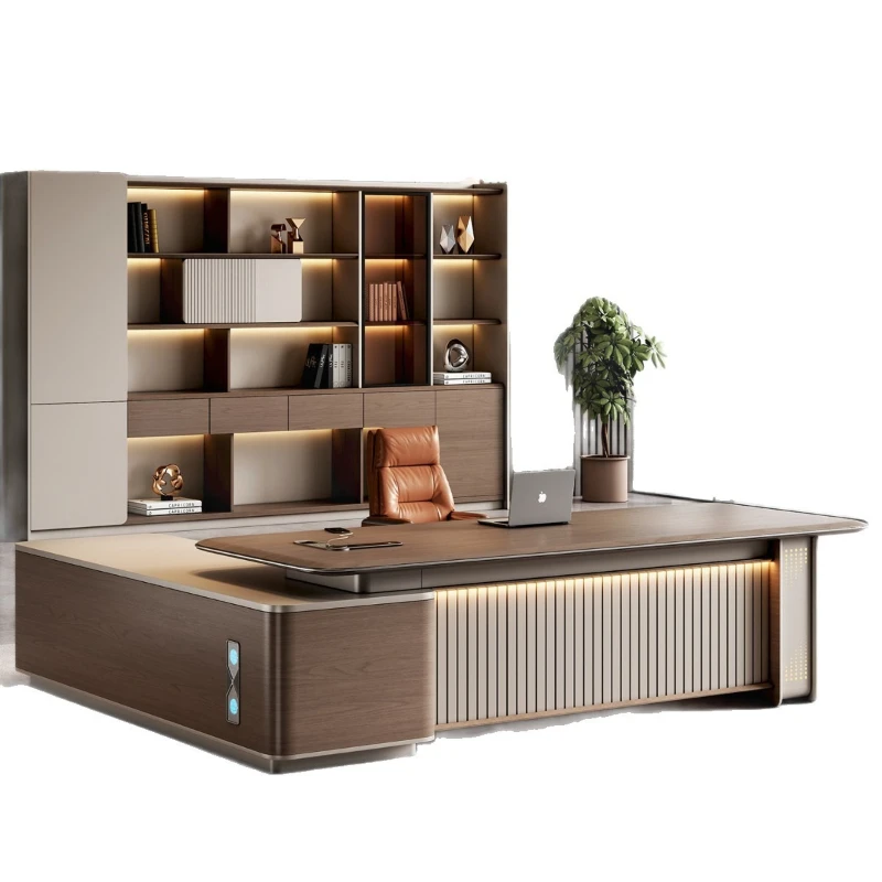 LH Modern Luxury Leadership Office Desk and Chair Combination Manager Supervisor Desk