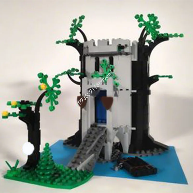 Blocs de construction de château de forteresse de rivière MOC, 524 pièces, jouets artisanaux pour enfants, briques d'architecture à assembler, cadeaux de noël créatifs