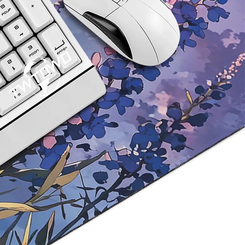 Mouse Pad Beautiful Anime Flowers Gamer printon demand Large Mousepad XXL keyboard pad Soft Natural Rubber Non-Slip Mice Pad