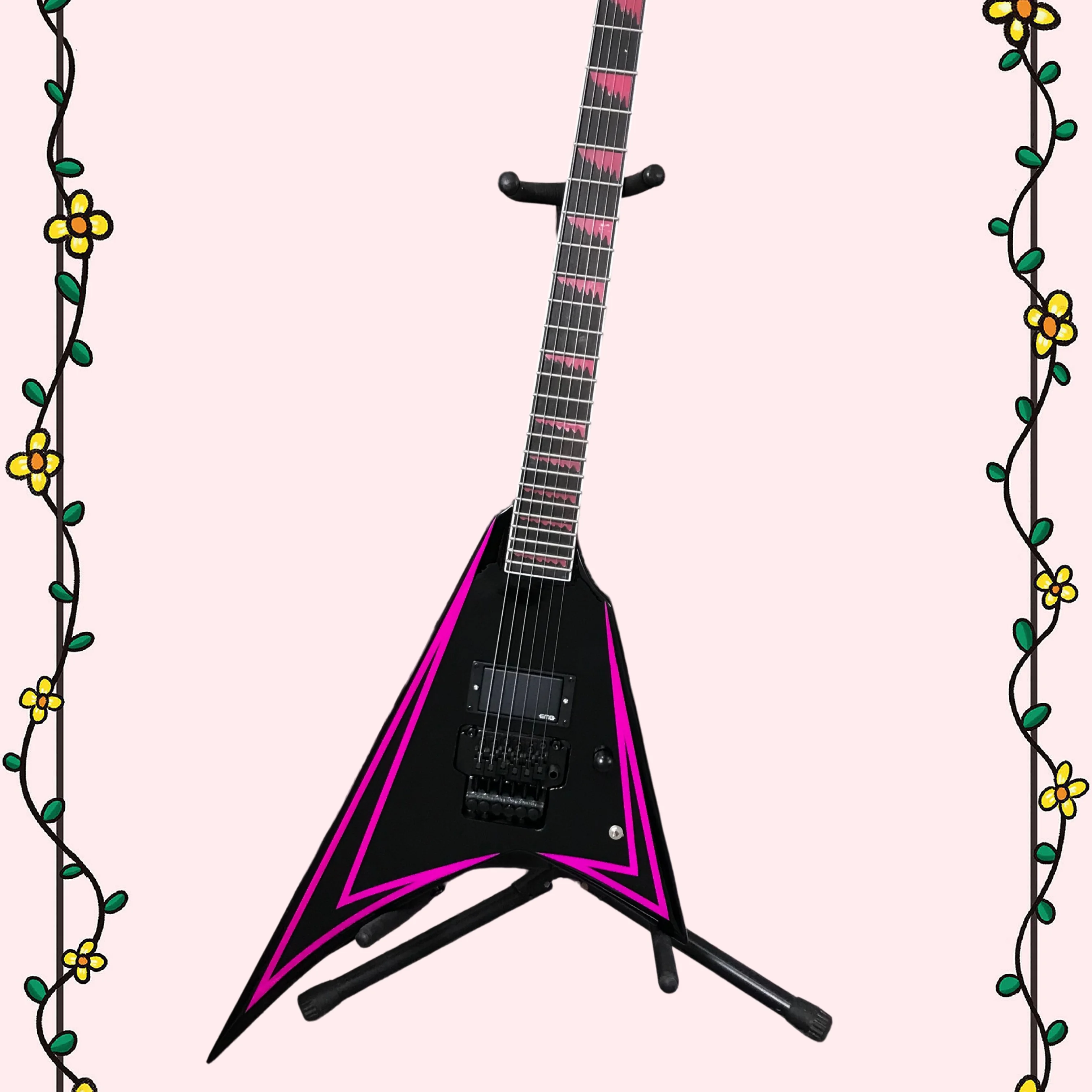 Chinese Electric Guitar Tremolo System with Black Hardware And Purple Line for Enhanced Performance