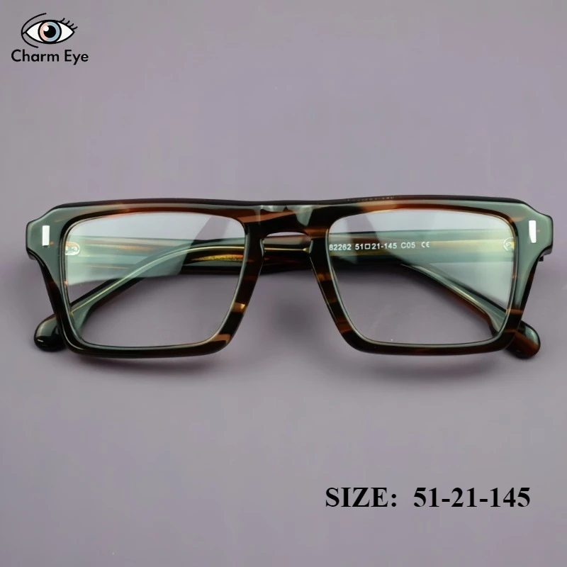جديد مربع سميكة خلات الرجال النظارات الإطار عالية الجودة الرجعية البصرية النساء إطار كبير قصر النظر القراءة النظارات الطبية