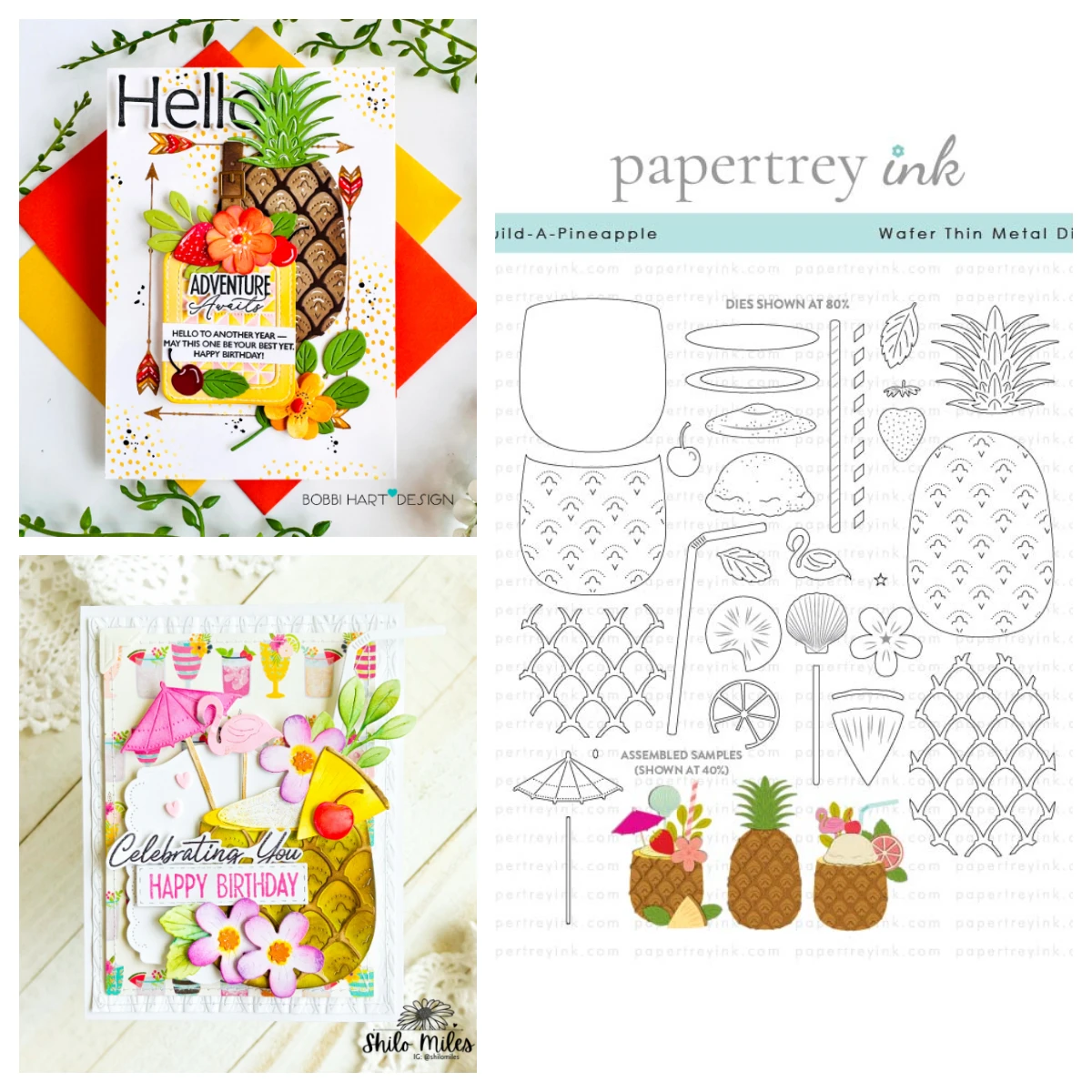 Papertray Ink Build-a-Pineapple Expressions Metal Cutting Dies and Stamps for DIY Handmade Photo Album Scrapbook July 2026 New