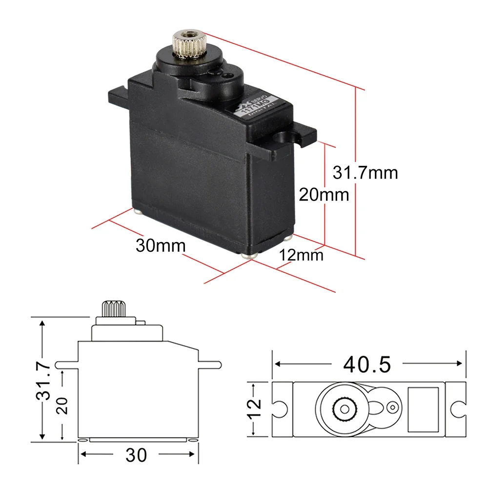 JX Servo PDI-1171MG 17g 3,5KG Metallgetriebe Kernloser Mikro-Digital-Servo für RC-Helikopter, Flugzeug, Auto, Roboter, DIY RC-Modellteile – Detail 2