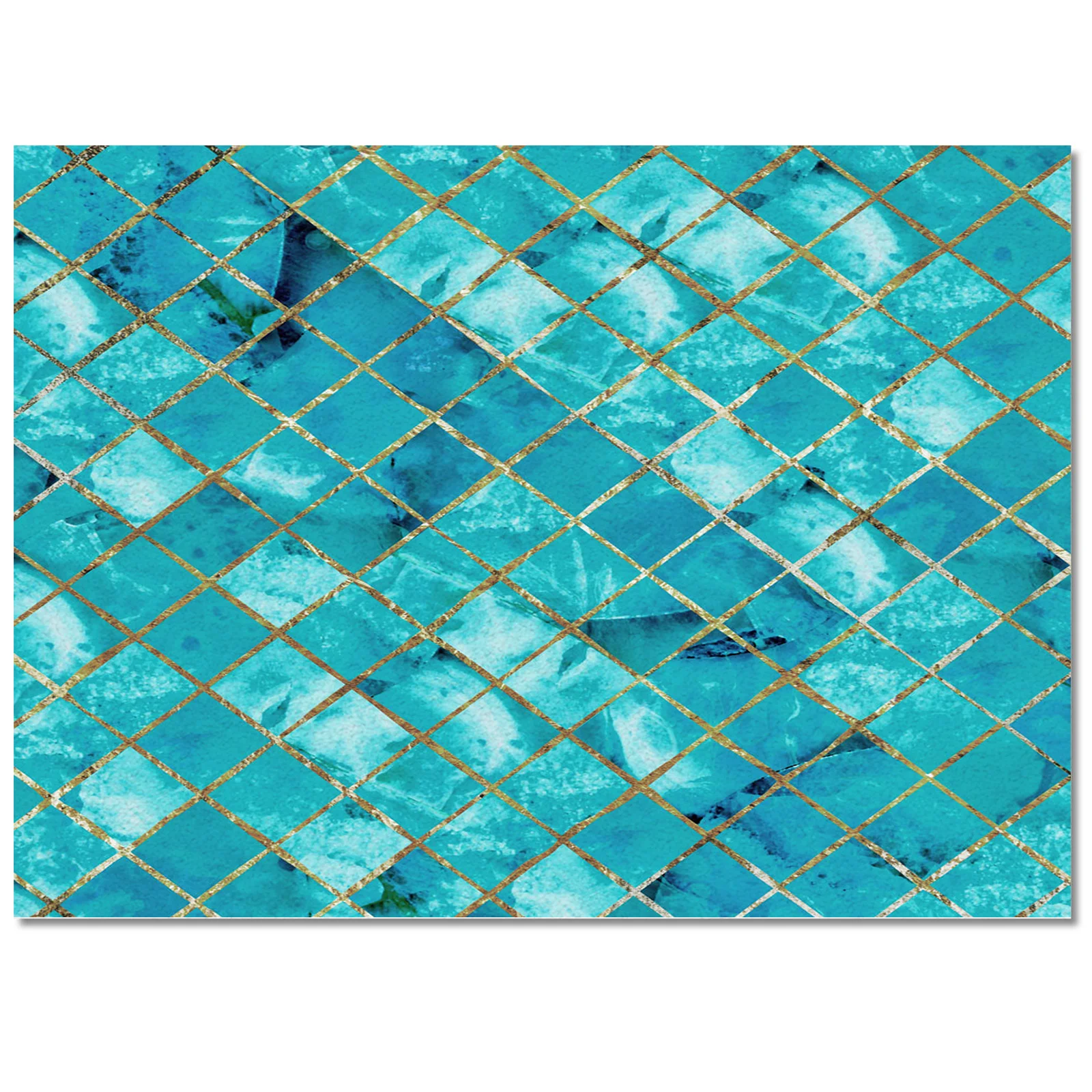 Turquoise Marble Lattice Textured Carpets for Living Room Household Bedside Rug Sofa and Coffee Table Blanket Office Floor Mats
