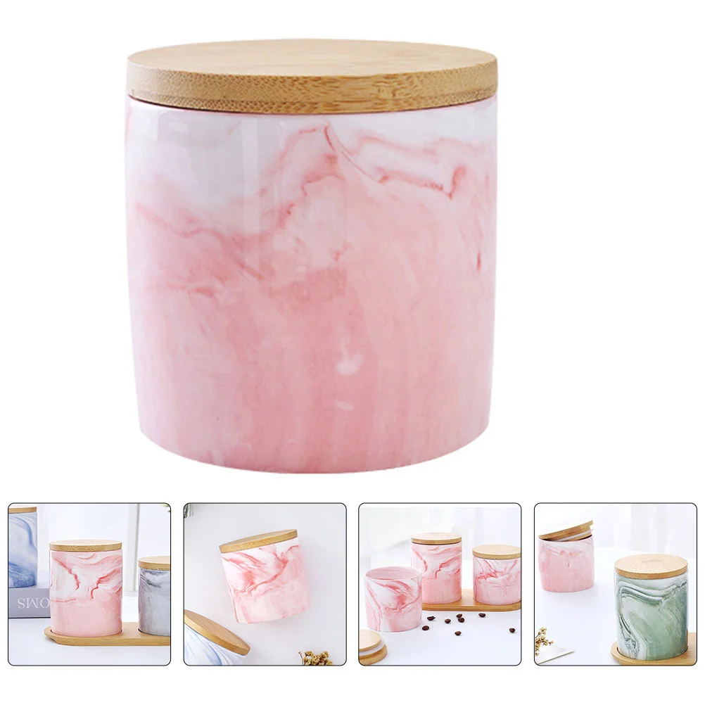 Jarra de almacenamiento de cerámica veteada, accesorio de cerámica, práctico recipiente para té