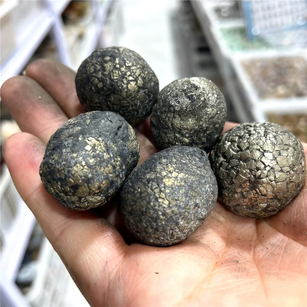 30-40g One Original Mineral Quartz Gemstones Natural Pyrite Spheres Rough Rocks Crystals Wholesale Supplier Collections In Bulk