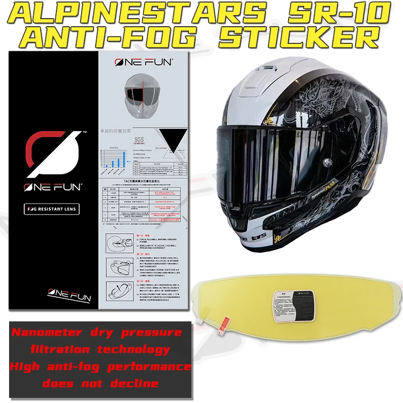 SR10 Helmet Pin Visor Film Anti Fog For Alpinestars Supertech R10 Lens Anti Fog Film Lock Motorcycle Helmet Accessories