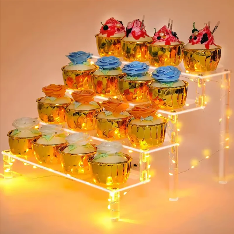 1-5-stufiger Acryl-Präsentationsständer, transparenter Display-Ständer für Cupcakes, Parfüm, Puppen, Deko-Organizer, Amiibo, Funko POP Figuren – Detail 10
