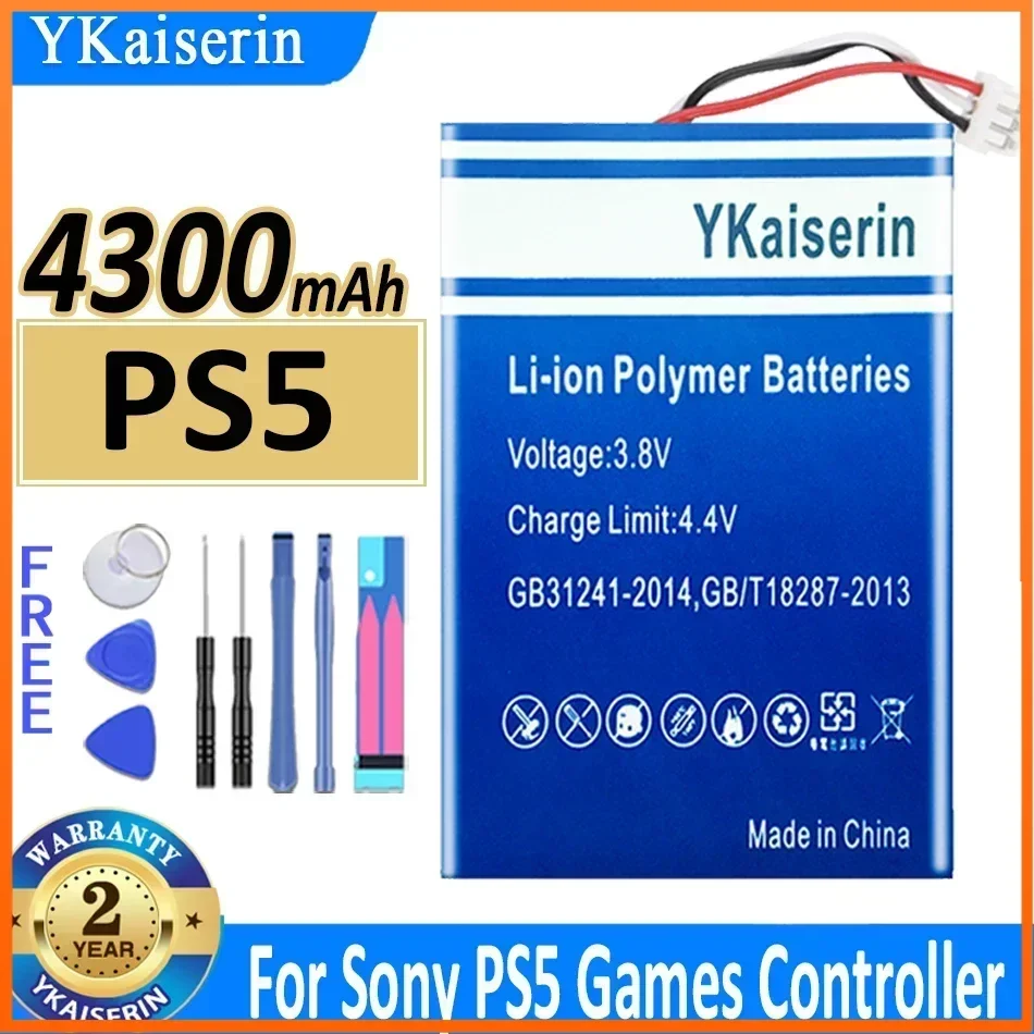 YKaiserin 4300mAh LIP1708 Batterie for Sony PlayStation 5 PS5 DualSense CFI-ZCT1W Wireless Controller Replacement Battery